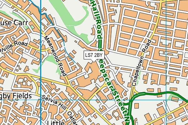 LS7 2BY map - OS VectorMap District (Ordnance Survey)