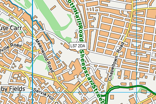 LS7 2DA map - OS VectorMap District (Ordnance Survey)