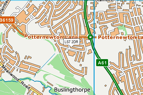 Aldertree Primary School map (LS7 2DR) - OS VectorMap District (Ordnance Survey)