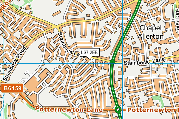 LS7 2EB map - OS VectorMap District (Ordnance Survey)