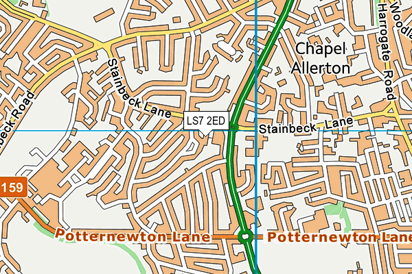 LS7 2ED map - OS VectorMap District (Ordnance Survey)