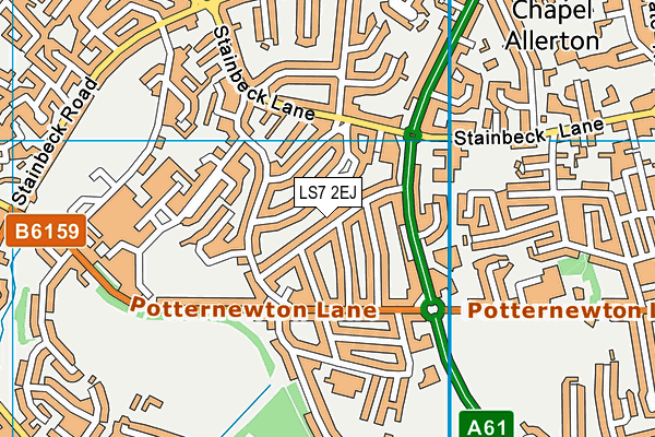LS7 2EJ map - OS VectorMap District (Ordnance Survey)
