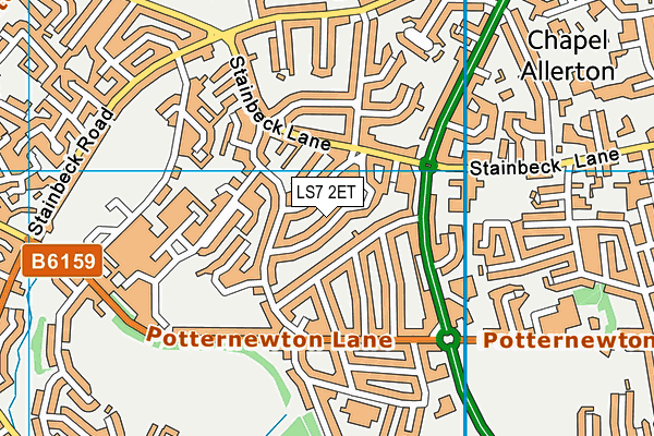 LS7 2ET map - OS VectorMap District (Ordnance Survey)