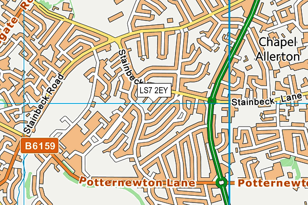LS7 2EY map - OS VectorMap District (Ordnance Survey)