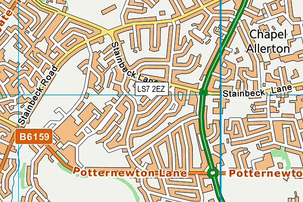 LS7 2EZ map - OS VectorMap District (Ordnance Survey)