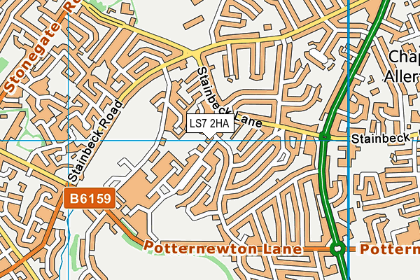 LS7 2HA map - OS VectorMap District (Ordnance Survey)