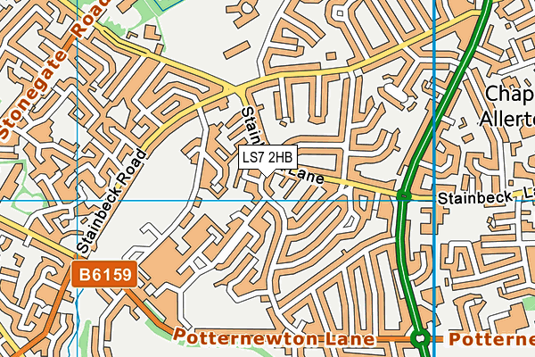LS7 2HB map - OS VectorMap District (Ordnance Survey)