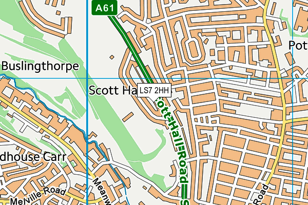 Scott Hall Road map (LS7 2HH) - OS VectorMap District (Ordnance Survey)