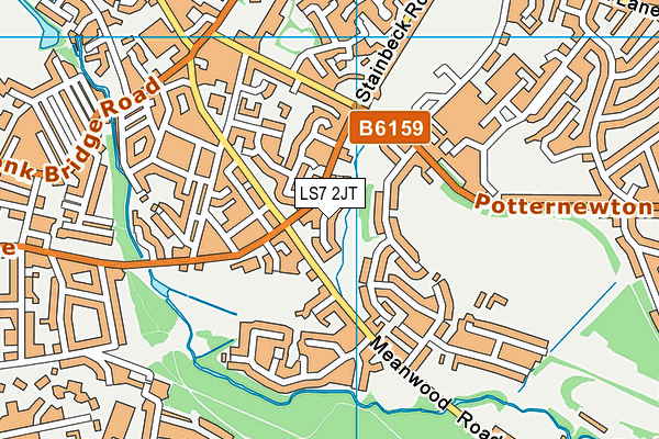 LS7 2JT map - OS VectorMap District (Ordnance Survey)