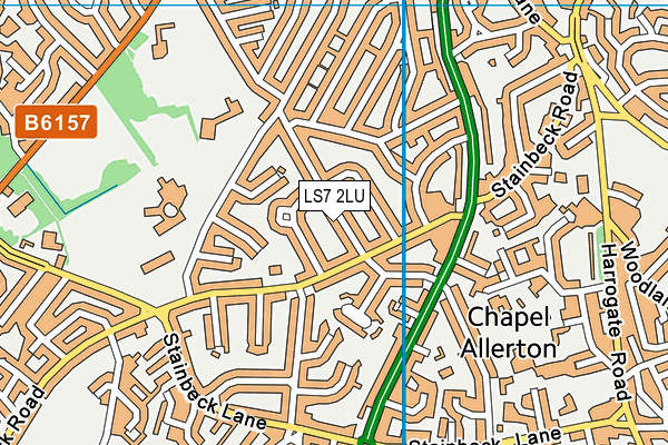LS7 2LU map - OS VectorMap District (Ordnance Survey)