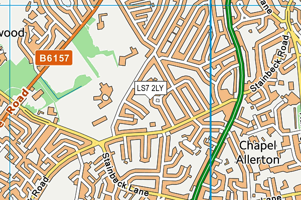 LS7 2LY map - OS VectorMap District (Ordnance Survey)