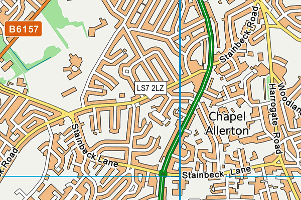 LS7 2LZ map - OS VectorMap District (Ordnance Survey)