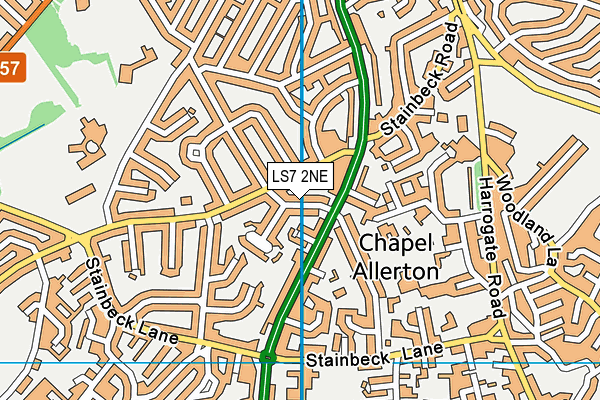 LS7 2NE map - OS VectorMap District (Ordnance Survey)