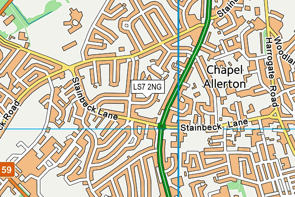 LS7 2NG map - OS VectorMap District (Ordnance Survey)