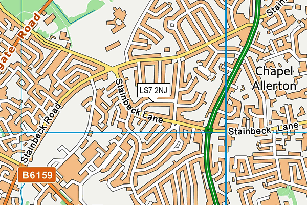 LS7 2NJ map - OS VectorMap District (Ordnance Survey)