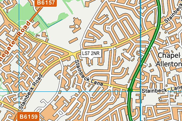 LS7 2NR map - OS VectorMap District (Ordnance Survey)