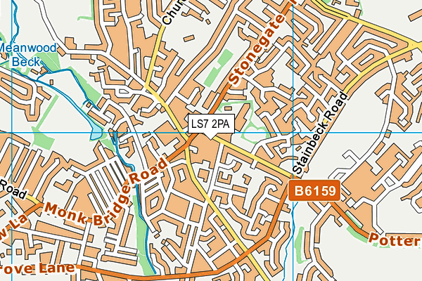LS7 2PA map - OS VectorMap District (Ordnance Survey)