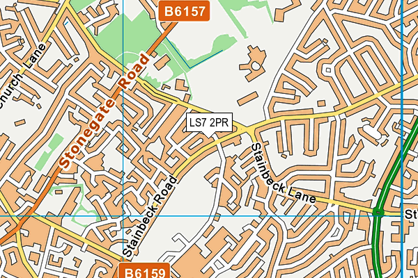 LS7 2PR map - OS VectorMap District (Ordnance Survey)