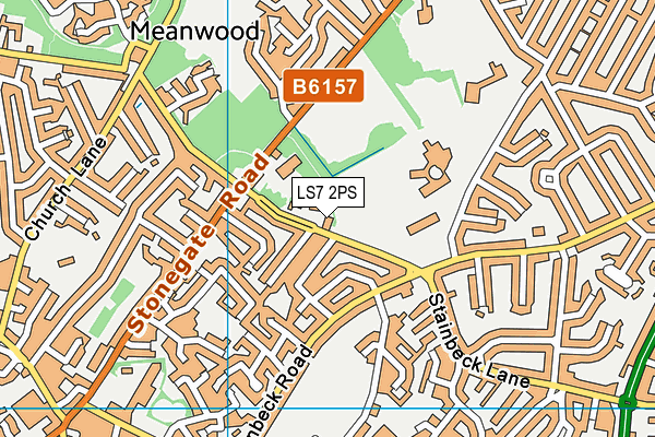 LS7 2PS map - OS VectorMap District (Ordnance Survey)