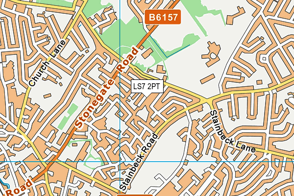 LS7 2PT map - OS VectorMap District (Ordnance Survey)