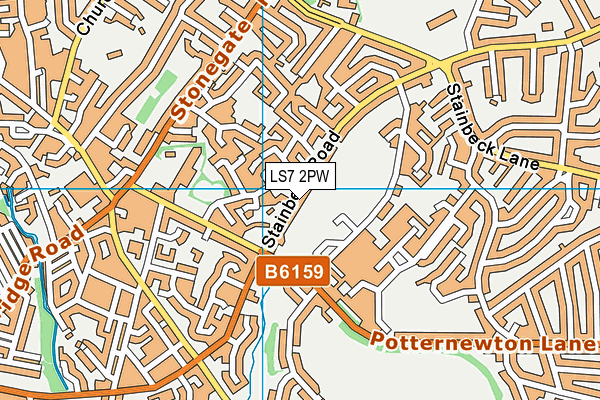 LS7 2PW map - OS VectorMap District (Ordnance Survey)