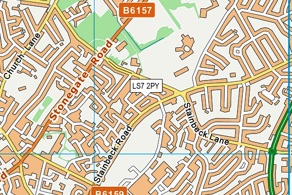 LS7 2PY map - OS VectorMap District (Ordnance Survey)