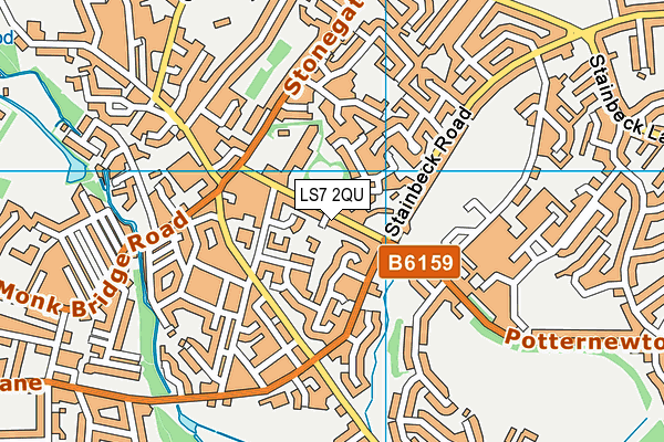 LS7 2QU map - OS VectorMap District (Ordnance Survey)