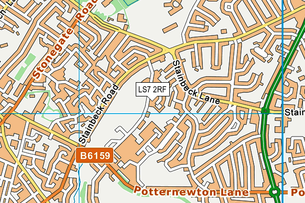 LS7 2RF map - OS VectorMap District (Ordnance Survey)