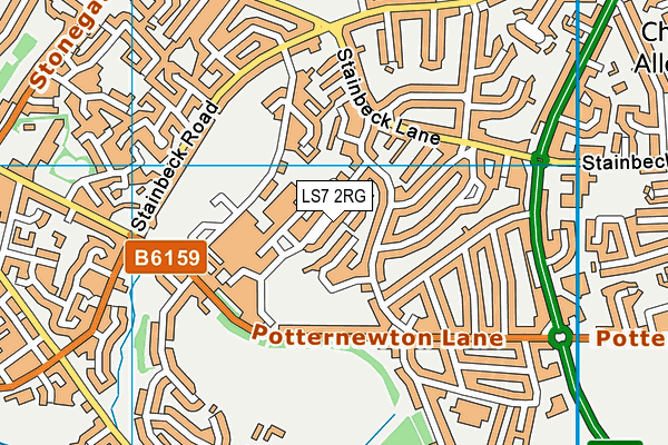 LS7 2RG map - OS VectorMap District (Ordnance Survey)