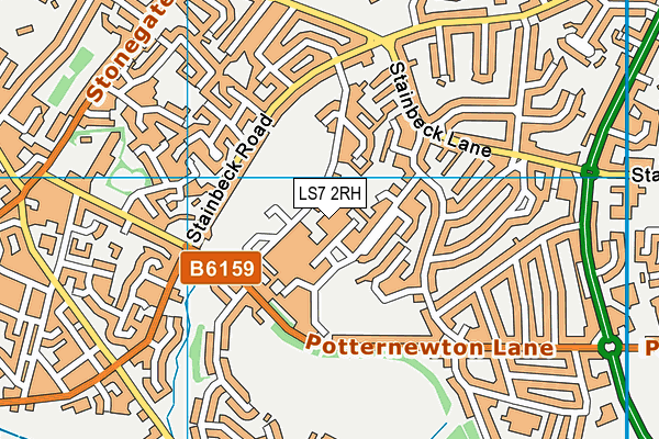 LS7 2RH map - OS VectorMap District (Ordnance Survey)