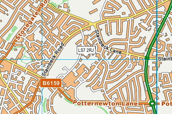 LS7 2RJ map - OS VectorMap District (Ordnance Survey)