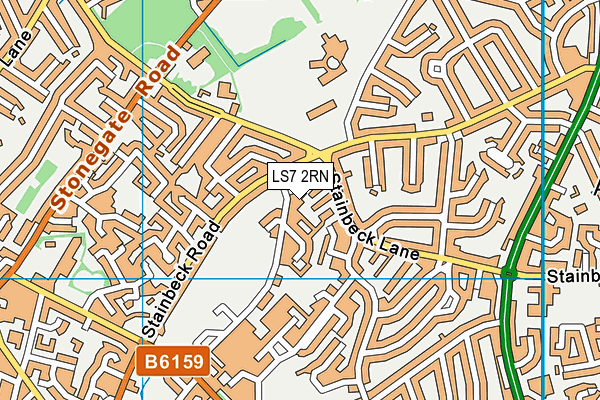 LS7 2RN map - OS VectorMap District (Ordnance Survey)