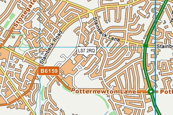 LS7 2RQ map - OS VectorMap District (Ordnance Survey)