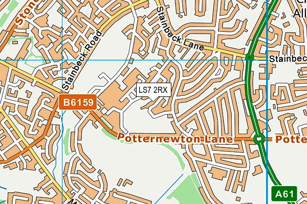 LS7 2RX map - OS VectorMap District (Ordnance Survey)