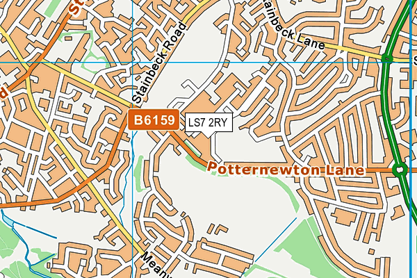 LS7 2RY map - OS VectorMap District (Ordnance Survey)