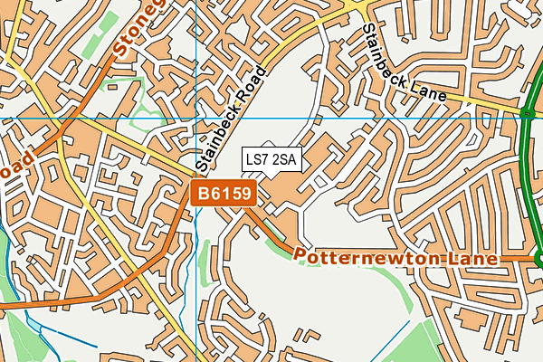 LS7 2SA map - OS VectorMap District (Ordnance Survey)
