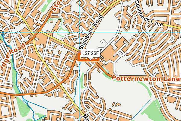 LS7 2SF map - OS VectorMap District (Ordnance Survey)
