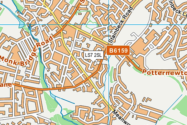 LS7 2SL map - OS VectorMap District (Ordnance Survey)