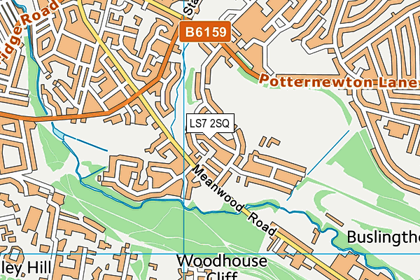 LS7 2SQ map - OS VectorMap District (Ordnance Survey)