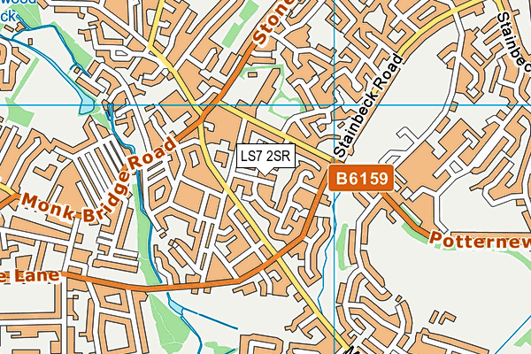 LS7 2SR map - OS VectorMap District (Ordnance Survey)