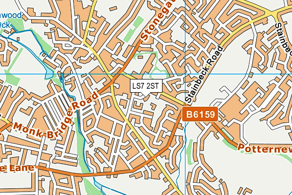 LS7 2ST map - OS VectorMap District (Ordnance Survey)