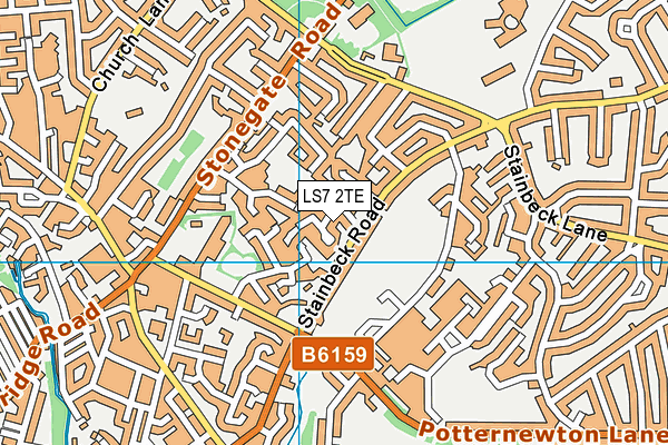 LS7 2TE map - OS VectorMap District (Ordnance Survey)