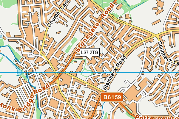 LS7 2TG map - OS VectorMap District (Ordnance Survey)