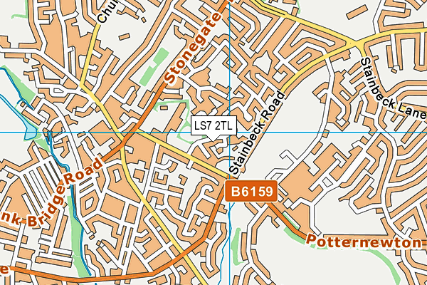 LS7 2TL map - OS VectorMap District (Ordnance Survey)