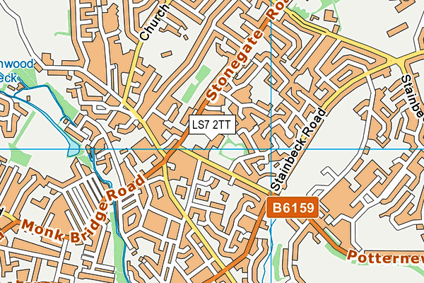 LS7 2TT map - OS VectorMap District (Ordnance Survey)