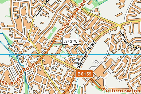 LS7 2TW map - OS VectorMap District (Ordnance Survey)
