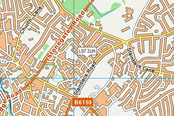 LS7 2UH map - OS VectorMap District (Ordnance Survey)