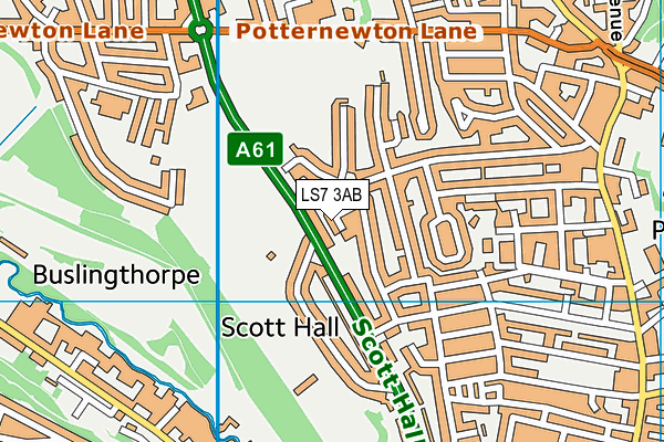 LS7 3AB map - OS VectorMap District (Ordnance Survey)