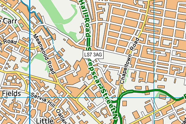 LS7 3AG map - OS VectorMap District (Ordnance Survey)