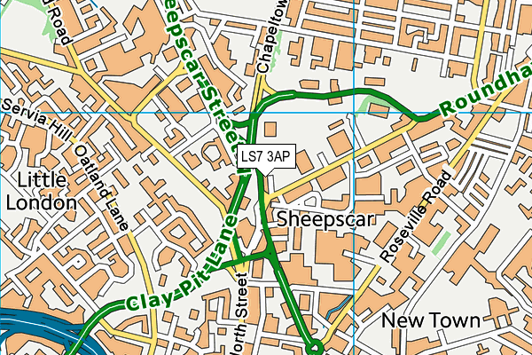 LS7 3AP map - OS VectorMap District (Ordnance Survey)